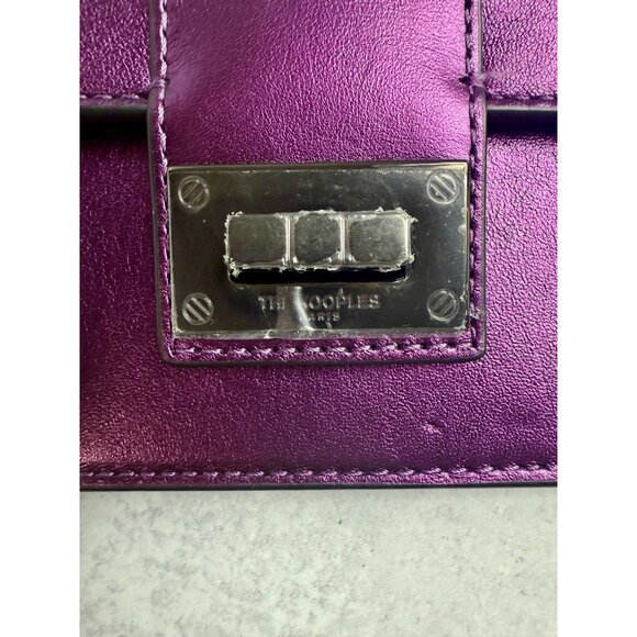 NWT The Kooples Small Emily Purple Leather Clutch Wallet with Chain Strap‎ - Picture 7 of 12